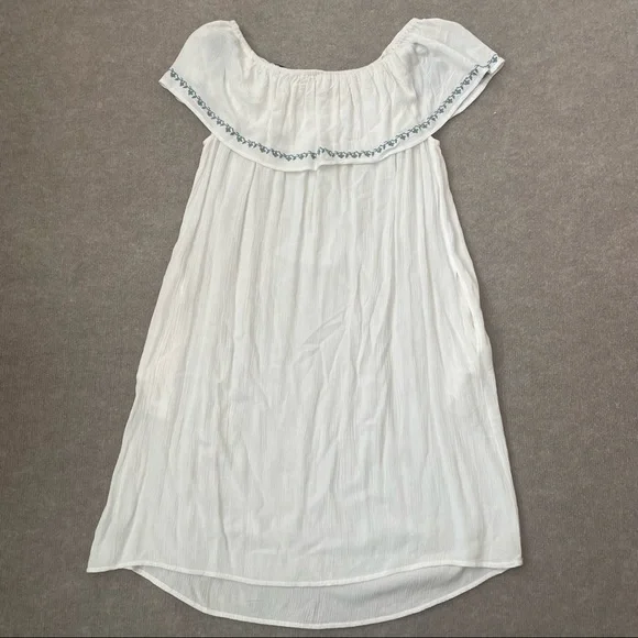 Vanilla Star Off Shoulder Flowy Embroidered Summer Dress Womens Small - Picture 8 of 10